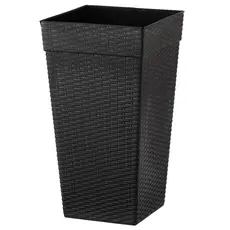 Vaso Grande Coluna Rattan Quadrado 28L para Plantas e Flores Decoração Promoção
