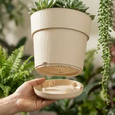 Kit Vasos Jardinagem 1,8 Litros Com Prato Acoplado Jardinagem Jardineiras Floreiras