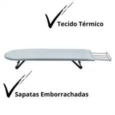 Tábua de Passar Roupa  Portátil c Pé Dobrável  para Cama Com  porta  Ferro Tampo Anti Chamas