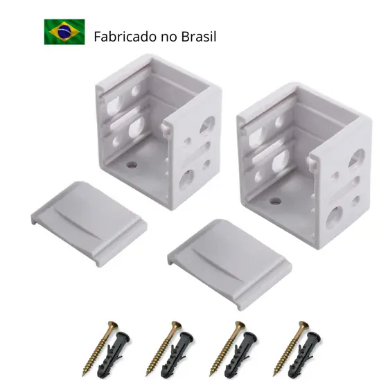 Suporte para Persiana Horizontal 1x Par Fixa Fácil Parede ou Teto Acompanha Parafusos e Buchas