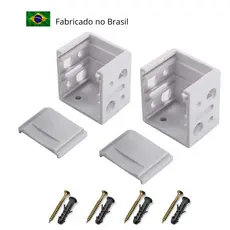 Suporte  para Persiana Horizontal 1x Par Fixa Fácil Parede ou Teto Acompanha Parafusos e Buchas