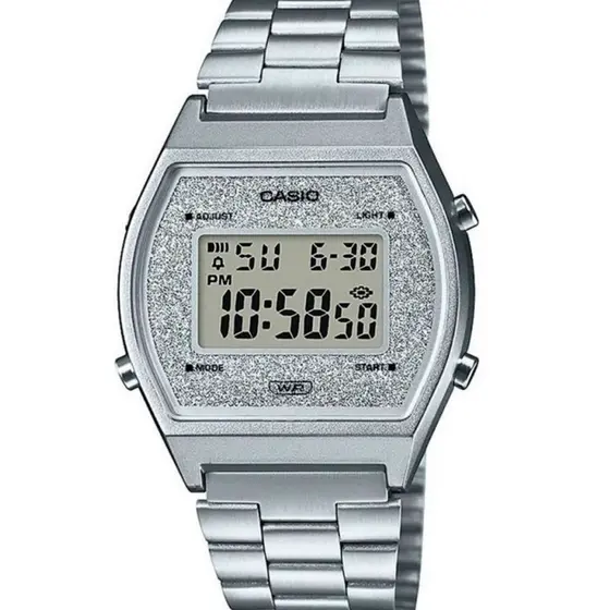 Relógio Casio Feminino Vintage Prata Gliter B640wdg-7df