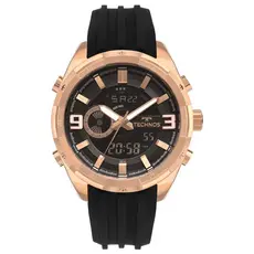 RELÓGIO TECHNOS MASCULINO DIGIANA PRETO/ ROSE YXD0645AAC/2P