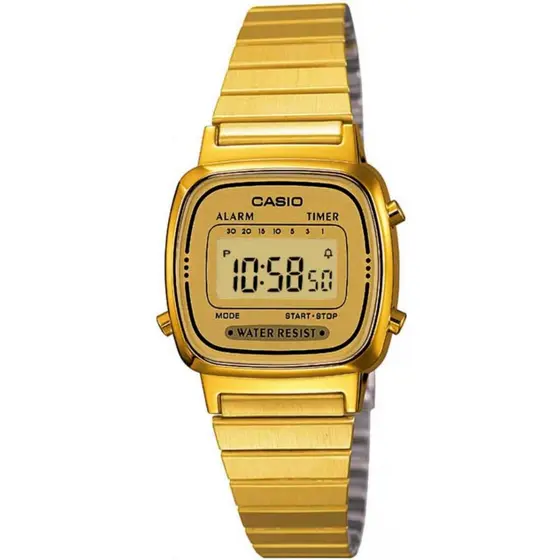 RELÓGIO CASIO FEMININO DIGITAL DOURADO MINI LA670WGA-9DF