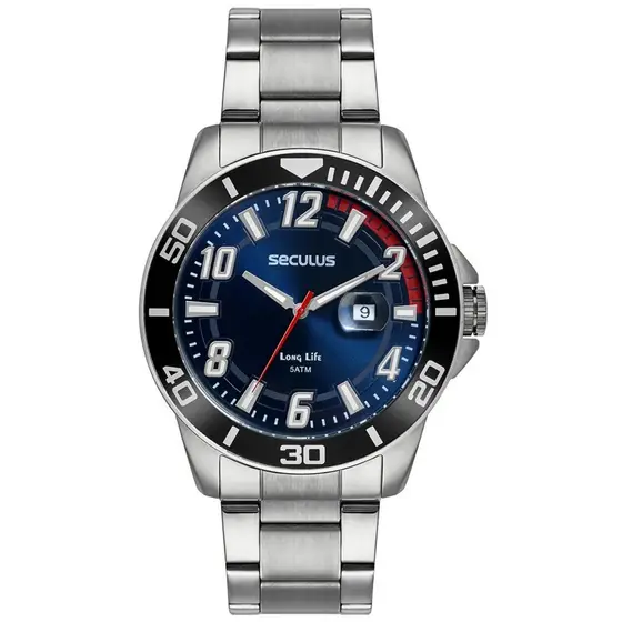 RELÓGIO SECULUS MASCULINO PRATA LONGLIFE 44211G0SVNA1
