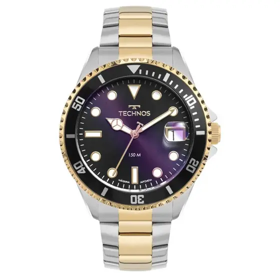 RELÓGIO TECHNOS MASCULINO ACQUA  PRATA DOURADO 2415DX/1P