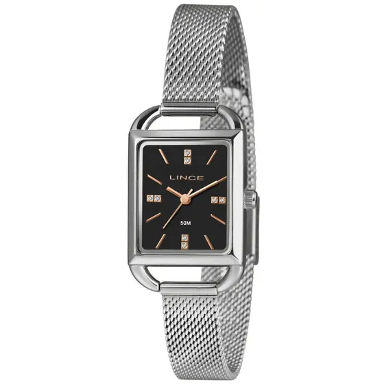 RELÓGIO LINCE FEMININO PRATEADO RETANGULAR LQM4790L24 P1SX