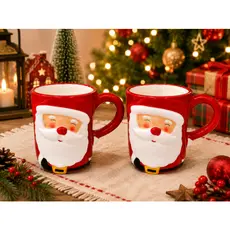 CANECA DE NATAL PORCELANA ROUPA PAPAI NOEL 330ML