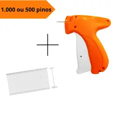 Kit Aplicador de Tags Etiquetadora + 500 ou 1000 Pinos Plásticos p/ Roupas e Tecidos Aplicadora Tag