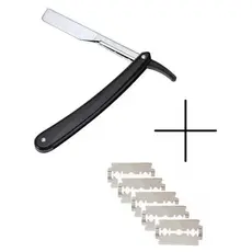 Kit Navalha + 30 Lâminas Profissional Barbeiro Aço Inox