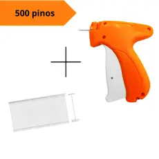 Kit Aplicadora de Tags e Etiquetas com 500 Pinos Plásticos para Roupas e Tecidos Aplicador Tag Pin