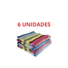 Kit com 6 Toalhas de Banho Listradas pequenas 103cm x 57cm