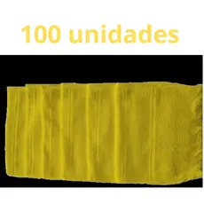 Kit com 100 Social de mão para bordar na Cor Amarela - 23cm x 36cm - 100% algodão