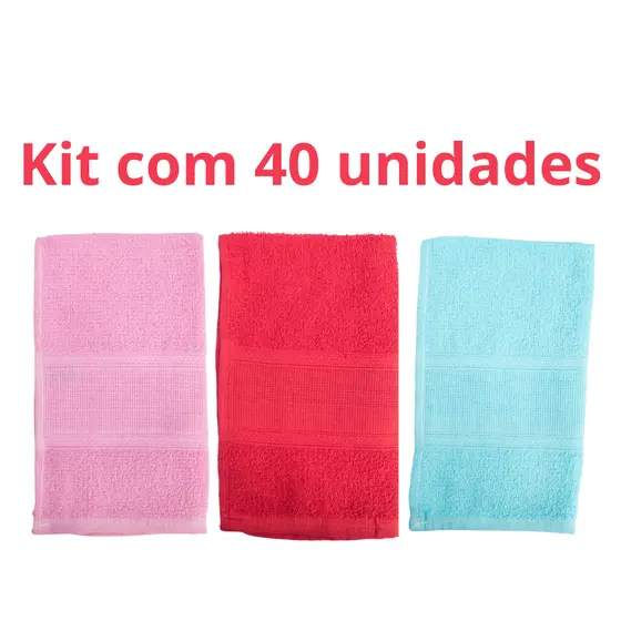 Kit com 40 Toalhas Lavabo de mão escolar artesanato manicure para bordar - 28cm x 48cm Beira Rio