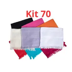 Kit com 70 Toalha Social de mão para bordar 23cm x 36cm - 100% algodão