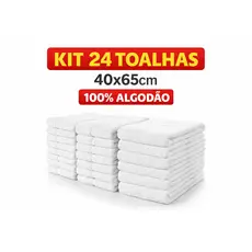 Kit 24 Toalhas de Rosto 100% Algodão 40x65cm para Barbearia e Salão
