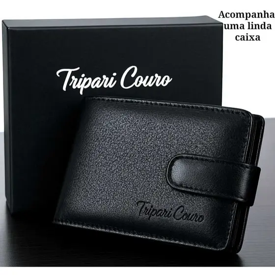 Carteira masculina Couro legítimo premium extra macio super completa
