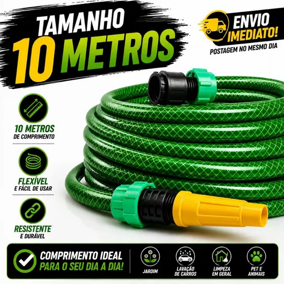 Mangueira Trançada Reforçada Completa com Esguicho