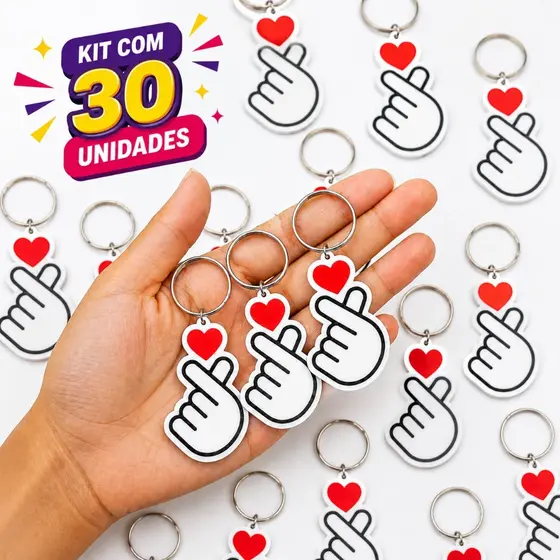 Chaveiro coração de dedos Dorama Coreano Finger Heart - mimos Lembrancinha, namorados , presente bts