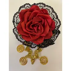 FLOR DE CABELO CIGANA COM PRESILHA E MOEDAS Acessórios Femininos