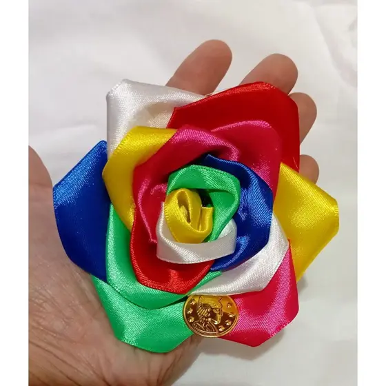 FLOR DE CABELO CETIM COM PRESILHA ACESSÓRIO