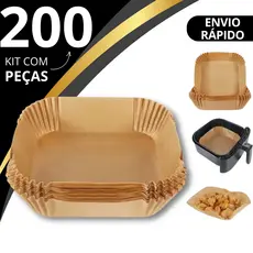 KIT 50/100/150/200 Formas Assadeira Papel Manteiga Descartável Para Air fryer Sem Sujeira Leo Store BR Leo Store BR