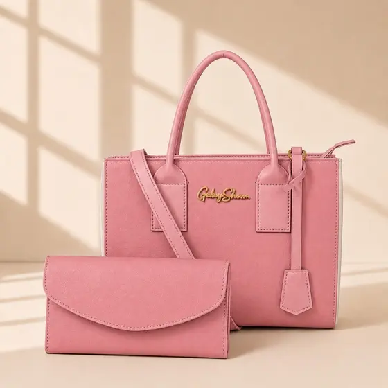 Kit Bolsa Feminina Couro Sintético Tendência Anjik Gabi Show + Carteira De Mão Moderna