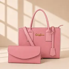 Kit Bolsa Feminina Couro Sintético Tendência Anjik Gabi Show + Carteira De Mão Moderna