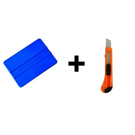 Espatula De Silicone + Estilete Para Aplicação Vinil Adesivo