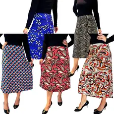Kit 5 Saias Moda Evangélica Tendência Várias Estampas