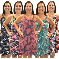 Kit 5 Vestido Plus Size Feminino C Alcinha Soltinho Versátil veste até 50