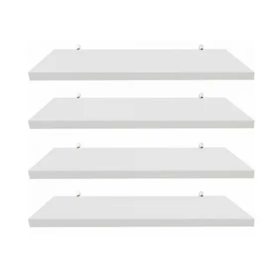 Kit 4 Prateleiras 50cm Branco MDF Nichos Decoração Sala Quarto Cozinha Banheiro 15cm Largura