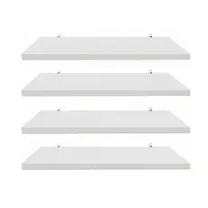 Kit 04 Prateleiras 20cm Branco MDF Nichos Sala Quarto Cozinha Banheiro