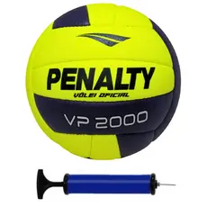 Kit Bola Vôlei Penalty Vp 2000 Quadra Indoor + Bomba de Ar