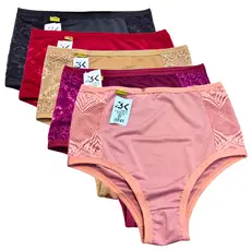 kit 5 calcinha calçola senhora cintura alta hot pants REGULAR e PLUS SIZE conforto (KIT 5 Maria)