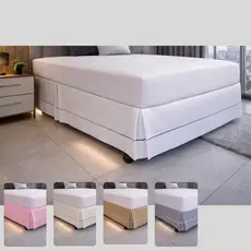 SAIA PARA CAMA BOX TAMPÃO PROTETOR CASAL QUEEN KING SIZE ALGODÃO 200 FIOS COM DETALHE EM PONTO PALITO