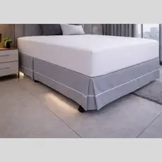SAIA PARA CAMA BOX PREMIUM KING SIZE PERCAL 180 FIOS DETALHE PONTO PALITO