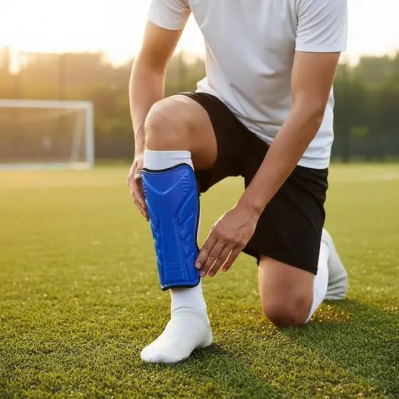Caneleira De Cinta Dupla Acolchoada , Absorção De Choque , Caneleiras De Futebol , Resistente A Colisões , Para Adultos