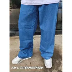 CALÇA JEANS MEDIO BALAO MASCULINO CAIMENTO RETO baggy Clara e escura Estilo Skate