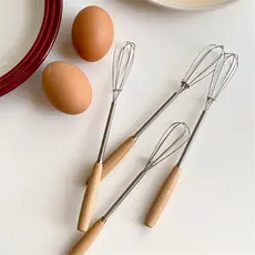 Novo Mini Batedor de Ovos de Aço Inoxidável Portátil para Cozinha, Bastão para Bater Creme e Manteiga com Cabo de