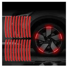 20 Peças Adesivos Refletivos De Listras Decorativas Para Rodas De Carro , De Aviso De Segurança Noturna , Decalques Moto