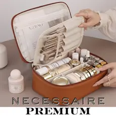 Necessaire Feminina Reforçada Ideal para Viagem Grande Capacidade Sofisticação Impermeável Premium