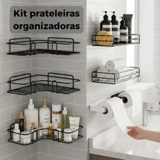 Porta Shampoo Organizador Banheiro Metal sem Furos Fixação Fácil Resistente Premium