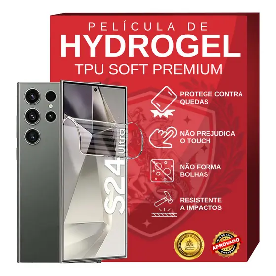 Kit 3 Películas Hidrogel HD Para Samsung Galaxy S24, S24 Plus (+), S24 FE e S24 Ultra – Cobertura Total