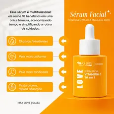 Sérum Facial Vitamina C 10 em 1 Max Love  Lançamento