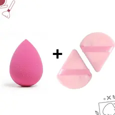 Esponja para maquiagem, Acabamento profissional para Base Pó Corretivo e Blush, 3 unidades