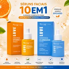 Sérum 10 em 1 Vitamina C e Sérum Clareador 10 em 1 Max Love, Kit Dupla de Alta qualidade