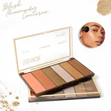 Paleta Blush Iluminador Contorno Trio Facial 3 in 1 - Febella