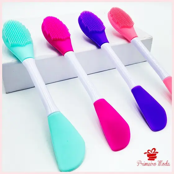 Escova / Espátula facial de silicone 2 em 1 Skin Care Massageadora