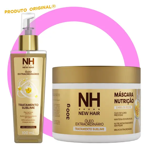 Óleo Extraordinário 100ml NEW HAIR + Máscara Extraordinário 300g NEW HAIR